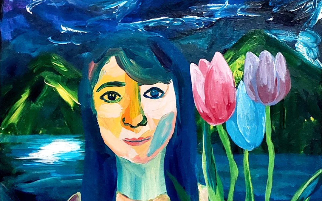 Self Portrait_Fauvism 39.5x49cm Acrylic on canvas