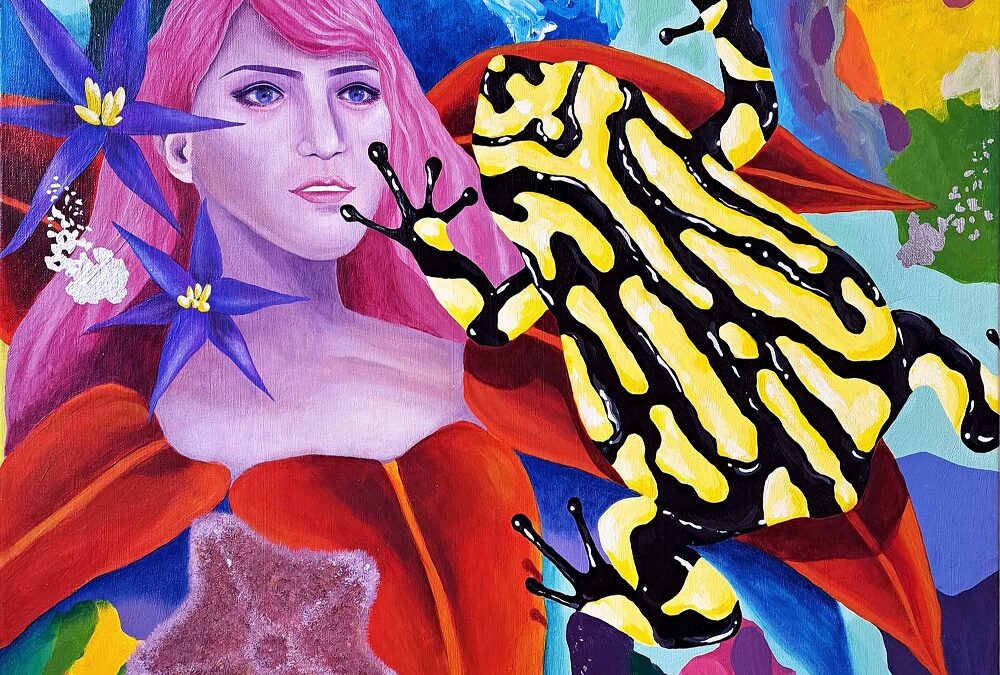 Before Reaching The Dream II  60.9×76.2cm Acrylic and silver leaf on canvas