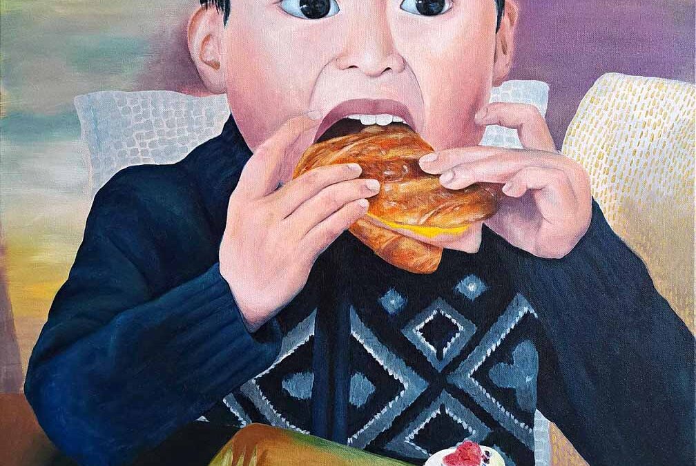 Ham and Cheese Croissant 60.9×76.2cm Acrylic on canvas