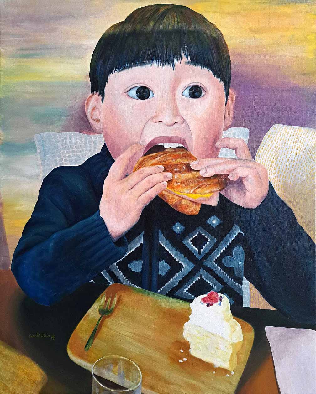 Ham and Cheese Croissant 60.9×76.2cm Acrylic on canvas