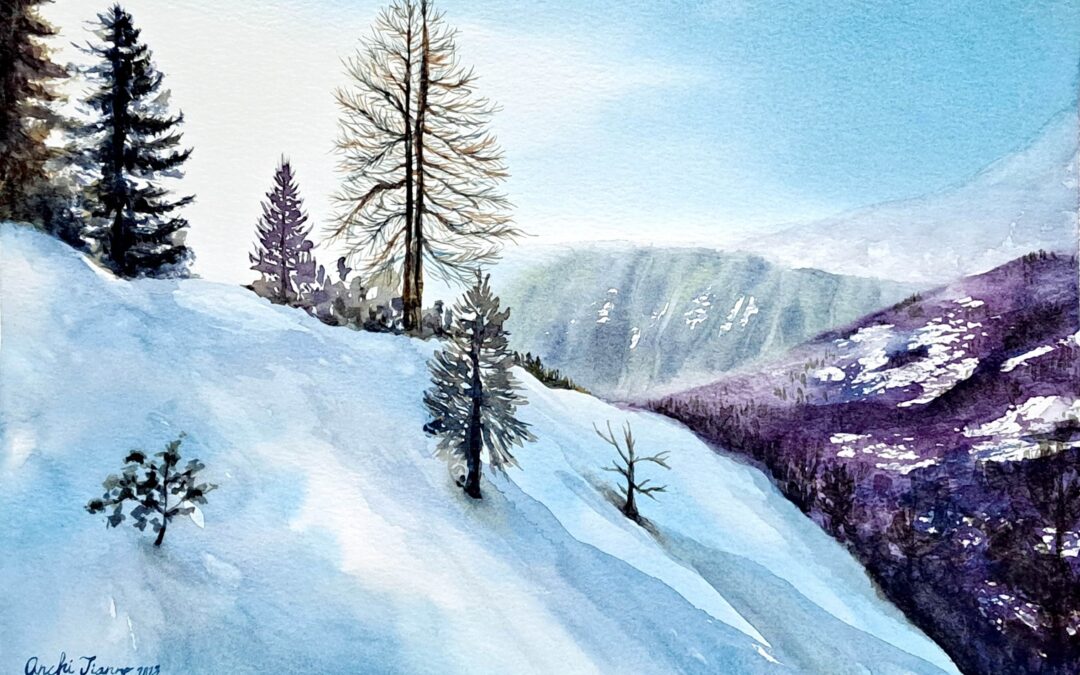 Snow Mountain 29.7x21cm  Watercolour on paper