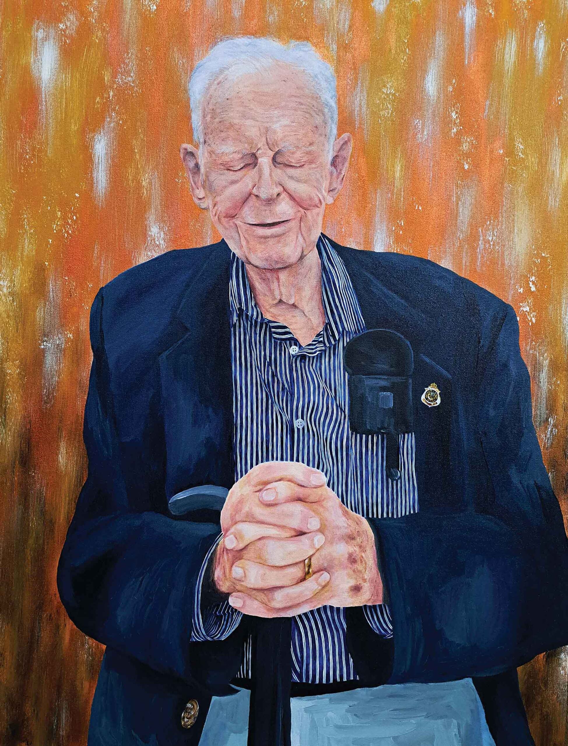 The Humble Prayer of A Hundred-Year-Old Grandpa 60.9×76.2cm  Acrylic on canvas